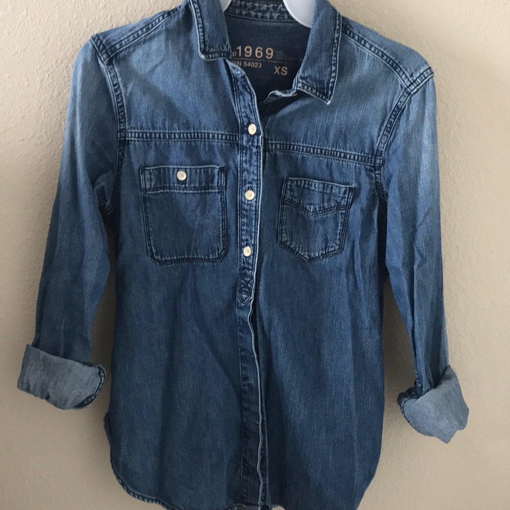 Denim button down shirt